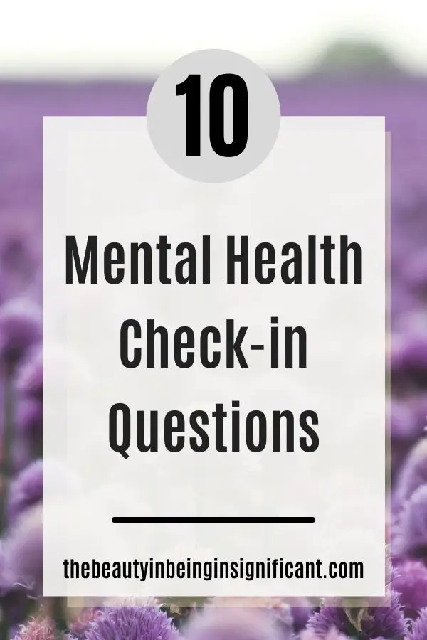 mental health check in questions
