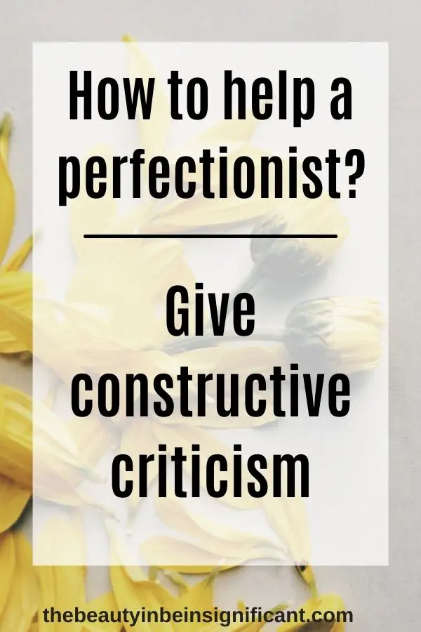 calm down a perfectionist